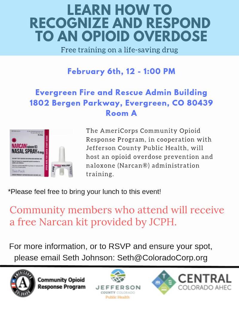 Opiod Overdose Prevention Training Class February 6 2019