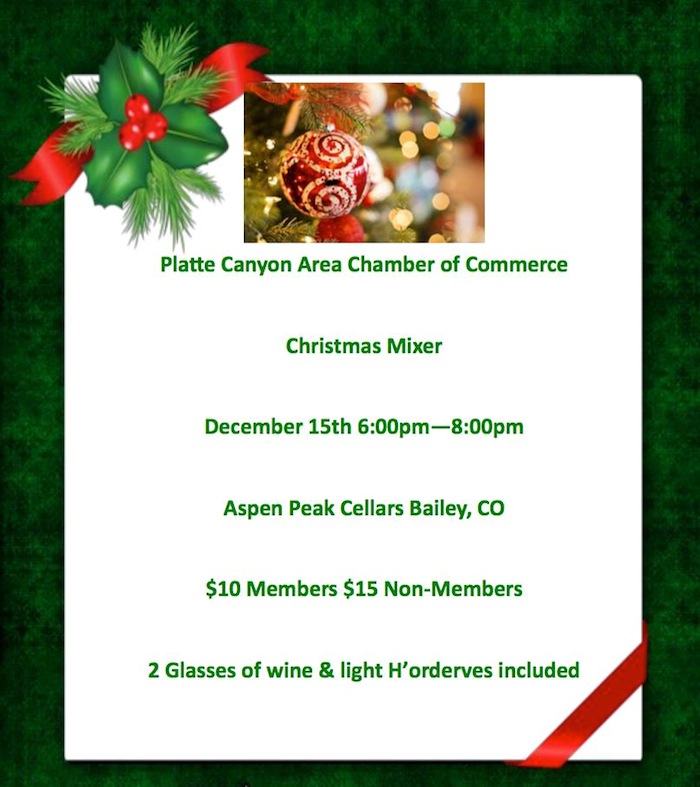 Platte Canyon Area Chamber of Commerce December Mixer Bailey Colorado