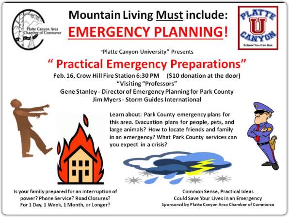 Platte Canyon University Emergency Planning February 16 2016
