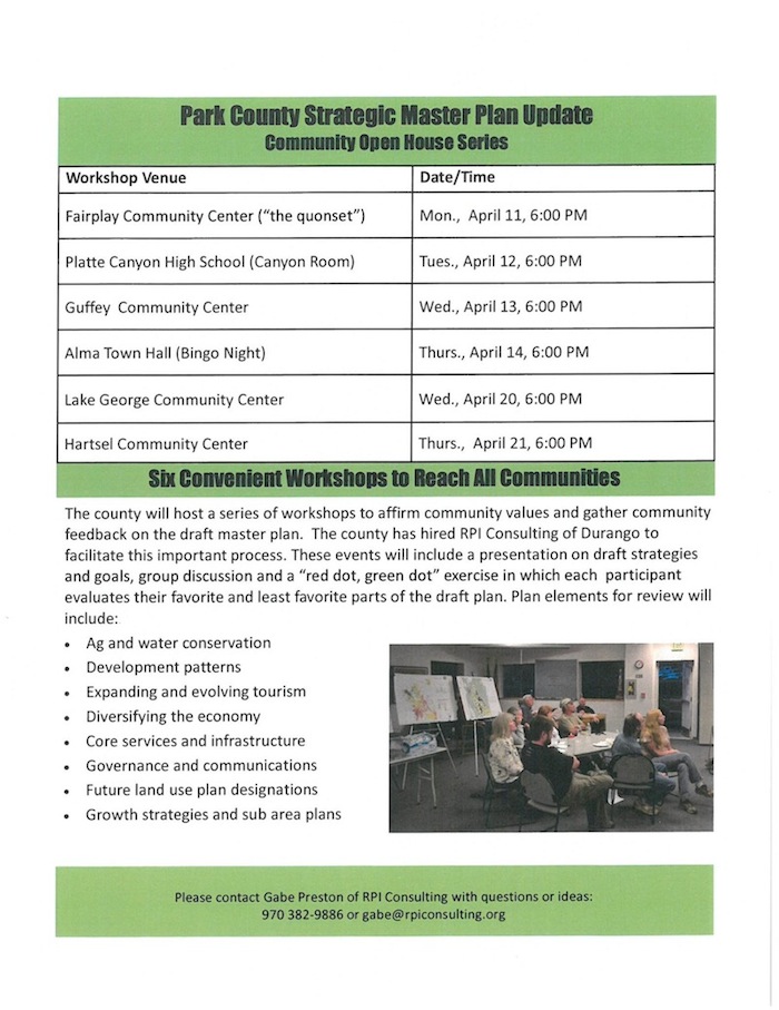 Park County Master Plan Community Workshops
