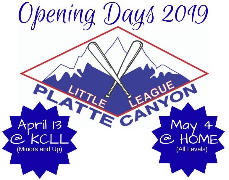 Platte Canyon Little League 2019 Opening Days