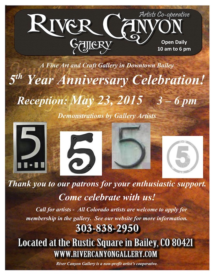 River Canyon Gallery 5 Year Anniversary Bailey CO Park County Cultural Arts Council