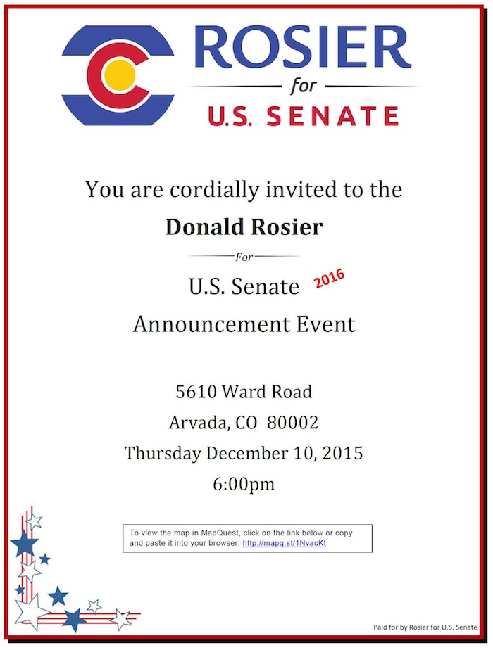 Donald Rosier for US Senate Jeffco Colorado politics
