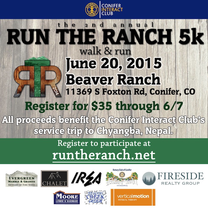Run the Ranch 2015 Conifer Interact Club Rotary Nepal Fundraiser
