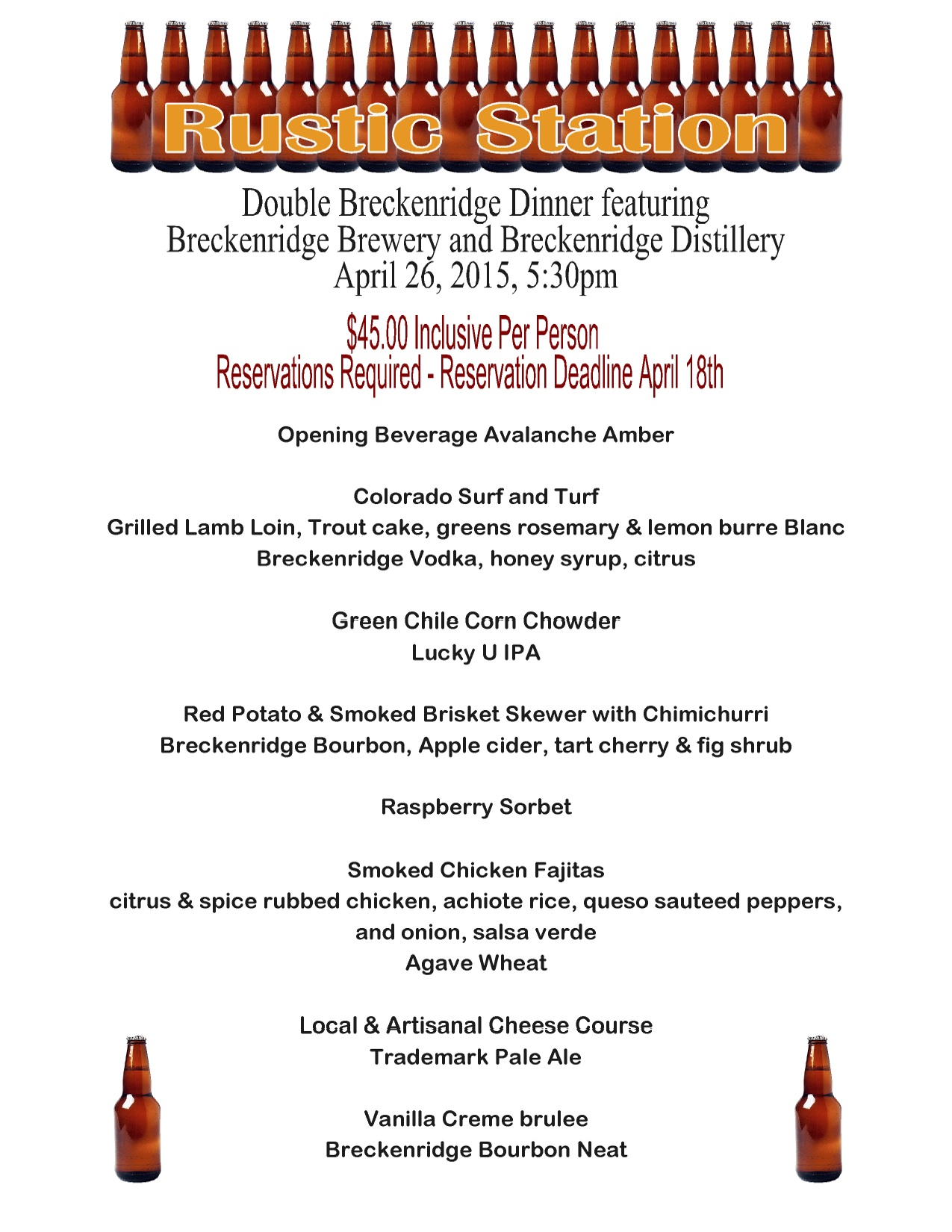 Rustic Station Beer Dinner Apri