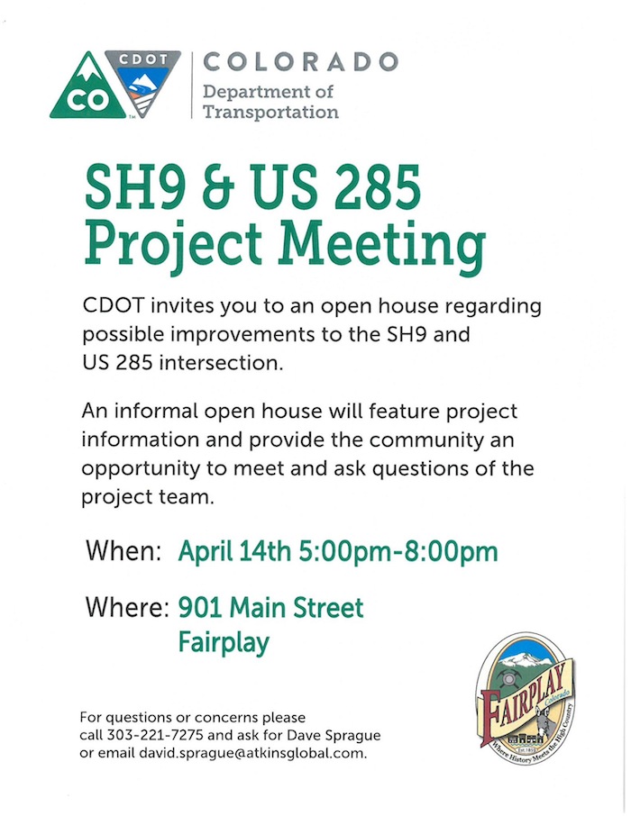 CDOT SH9 US Hwy 285 Project Meeting Fairplay Colorado