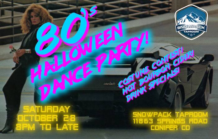Snowpack Taproom 80s Halloween Costume Dance Party