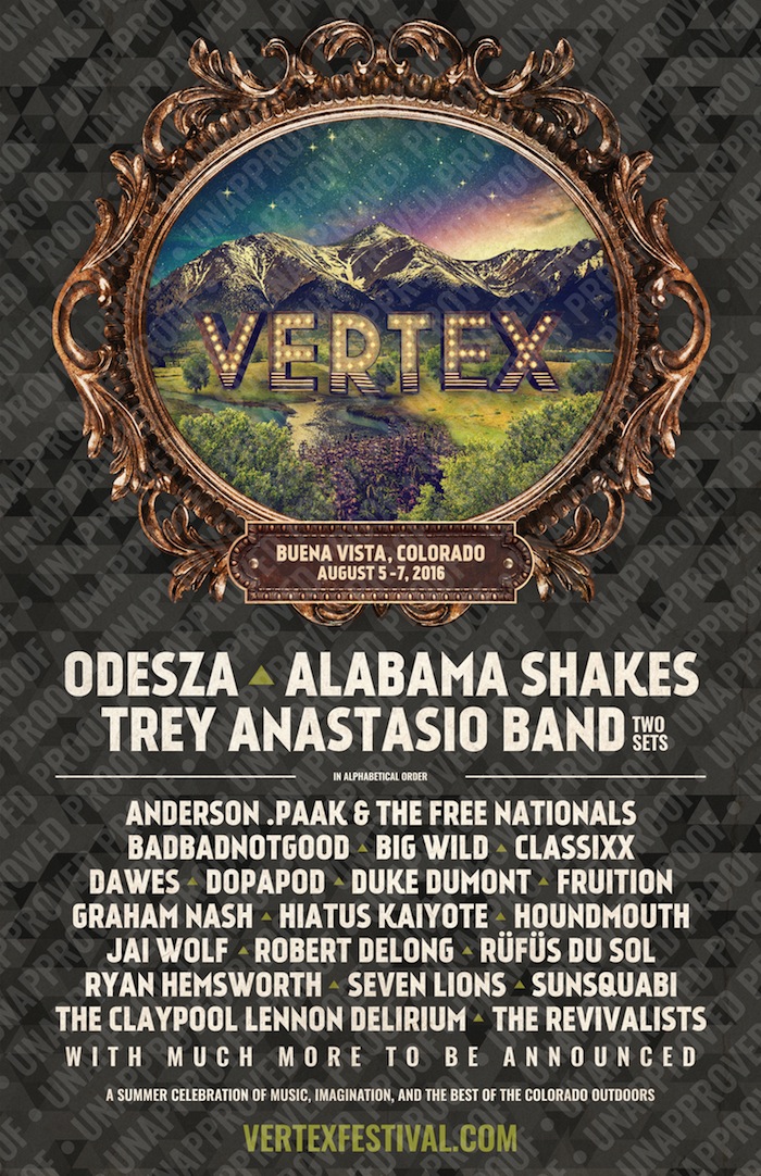 Vertex Festival Buena Vista Colorado 2016 Lineup
