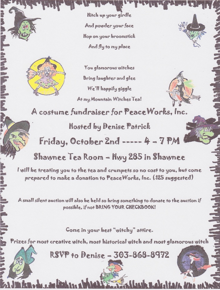 Witches Tea 2015 Peaceworks fundraiser Denise Patrick Shawnee Tea Room