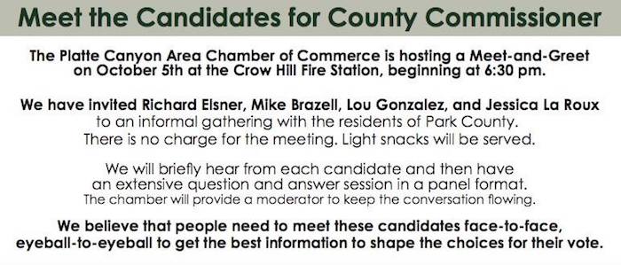 Platte Canyon Chamber Meet the Candidates for County Commissioner