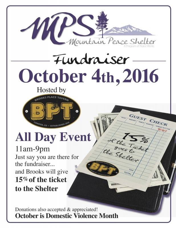Mountain Peace Shelter fundraiser at Brooks Place Tavern