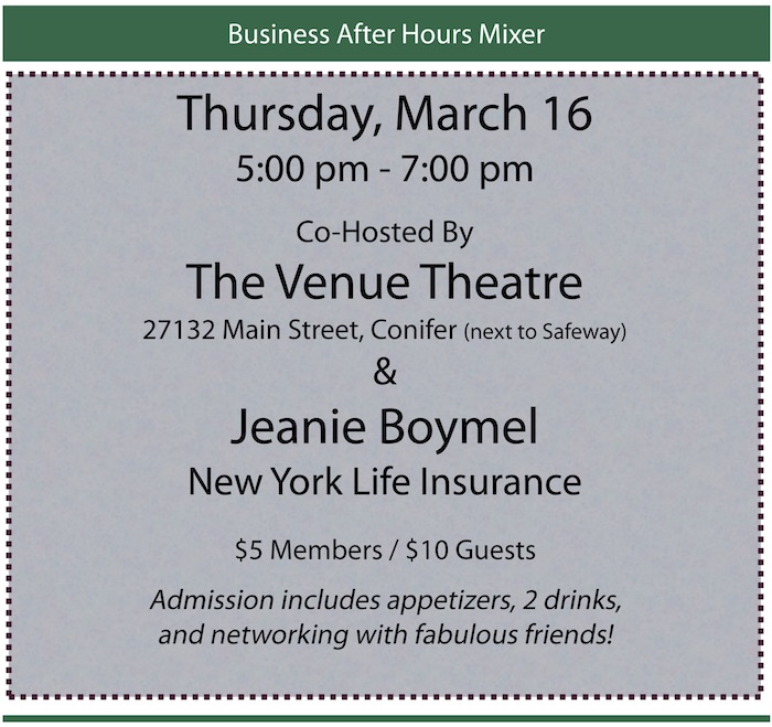 Conifer Chamber March 2017 After Hours Mixer The Venue Theatre Training with Altitude