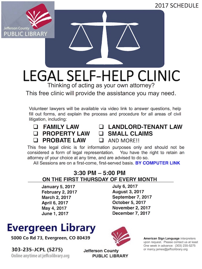 2017 JeffCo VPC Evergreen Library Legal Assistance