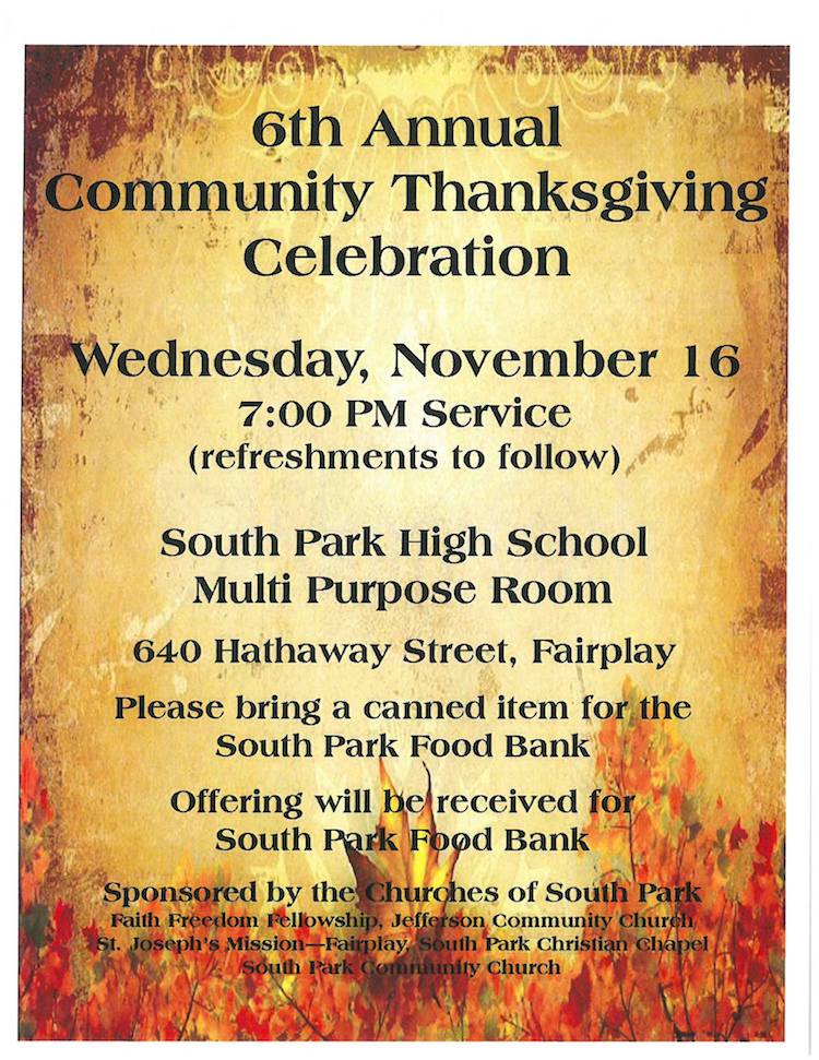 6th annual community thanksgiving celebration south park 2016