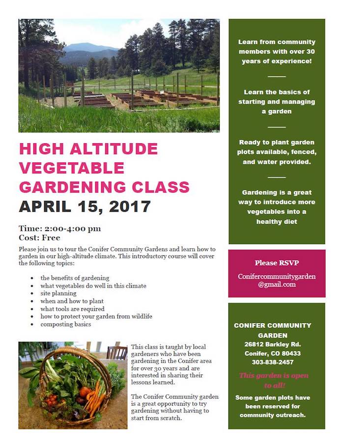 High Altitude Vegetable Gardening Class