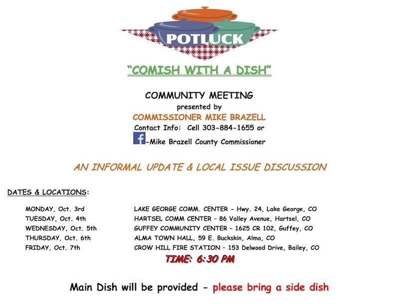 Park County Comish with a Dish Community Meetings October 2016