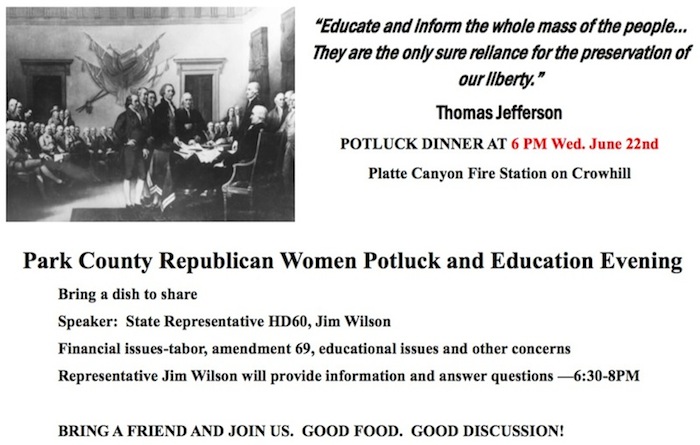 Park County Republican Women Education Evening with Jim Wilson