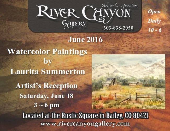 River Canyon Gallery June 2016 Laurita Summerton Artist Reception