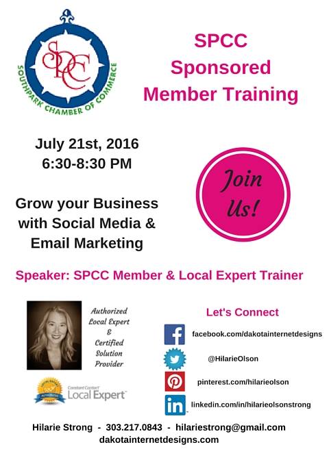 South park Chamber of Commerce Social Media Email Marketing Training