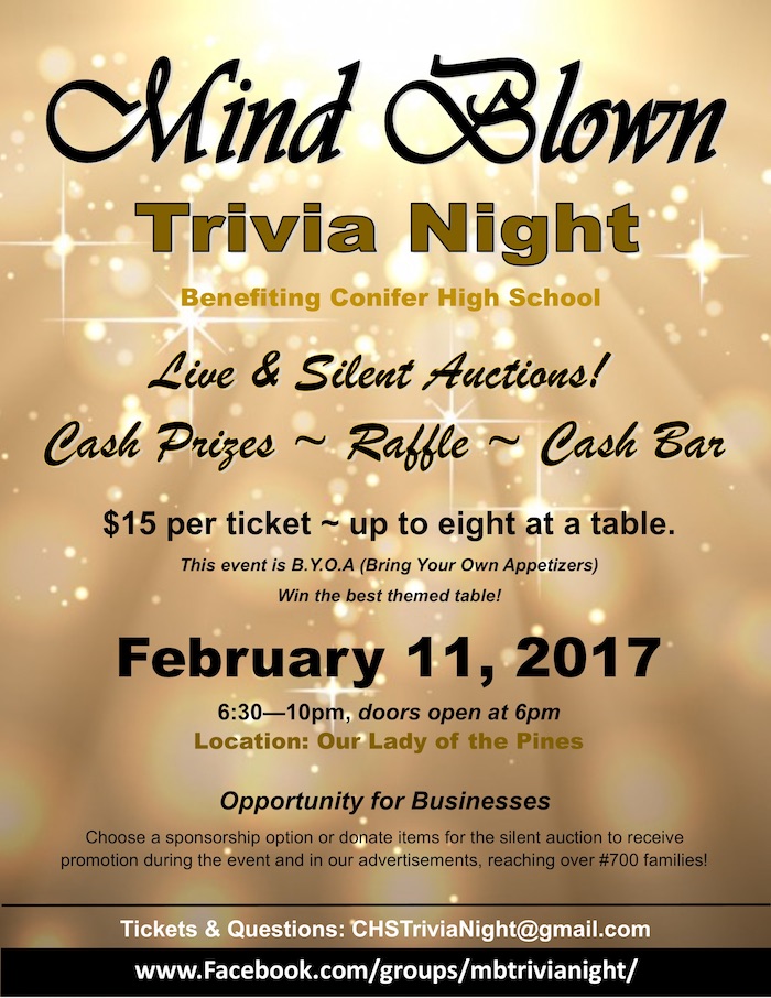 Trivia Night Flyer Feb 11 2017 Conifer High School