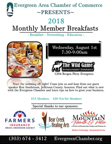 Evergreen Chamber AUGUST 2018 Breakfast Flyer