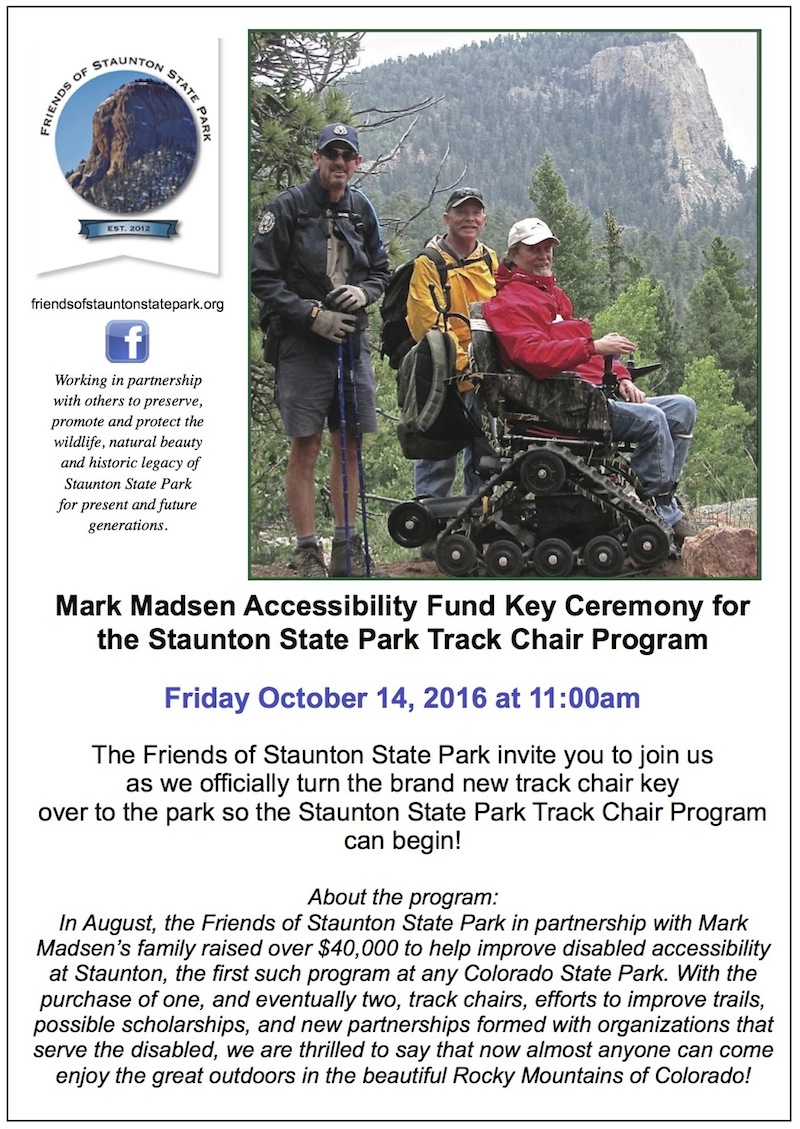 Friends of Staunton State Park Mark Madsen Key Ceremony October 14 2016