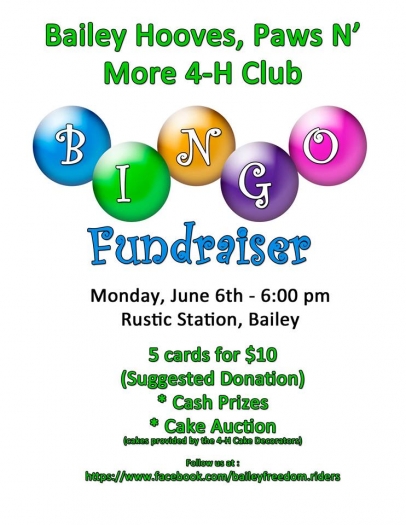 BINGO Fundraiser 4H Rustic Station