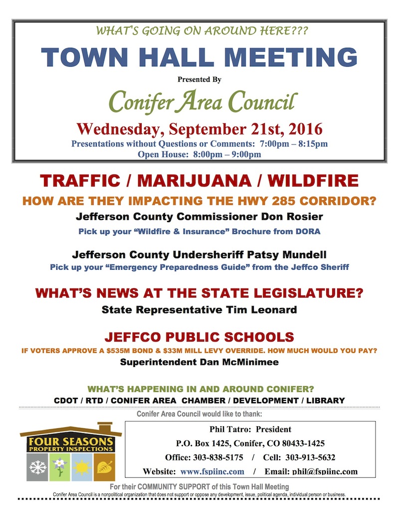 Conifer Area Council Town Hall Meeting 09 2016