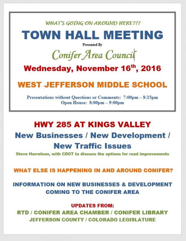 Conifer Town Hall Meeting November 2016