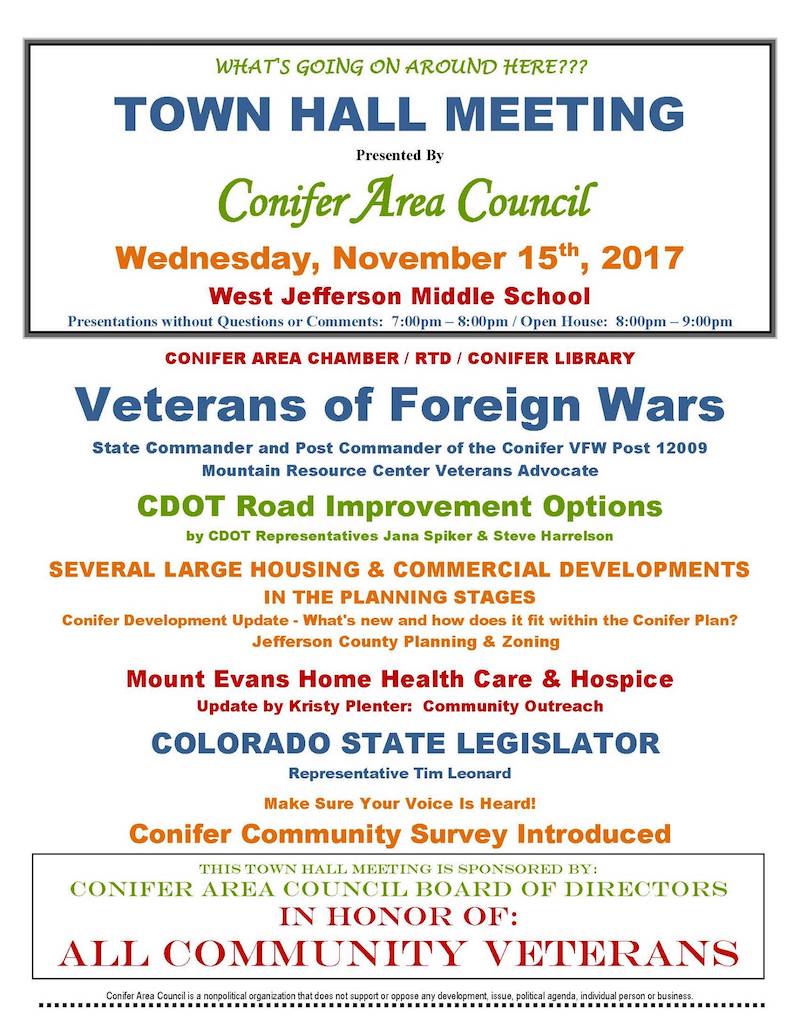 Conifer Town Hall Meeting November 2017