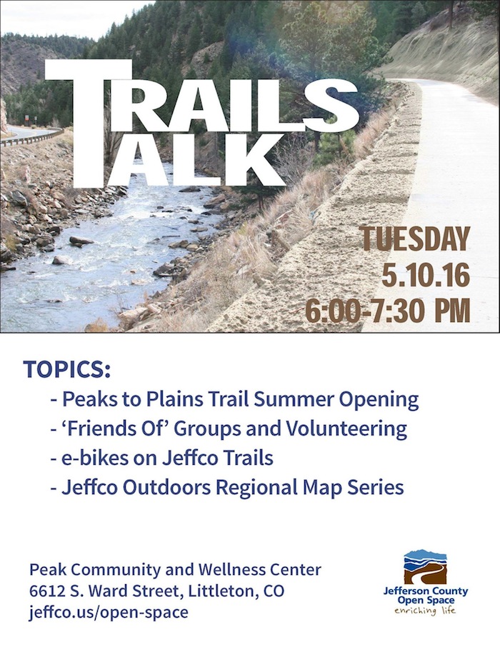 Trails Talk Jeffco Open Space May 10 2016