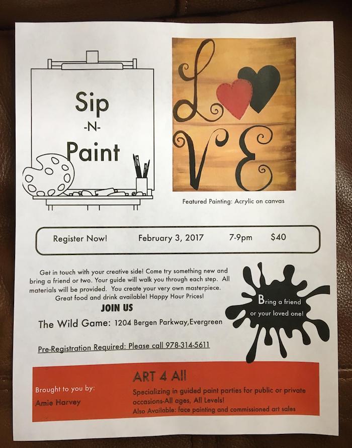 Sip N Paint The Wild Game Evergreen CO