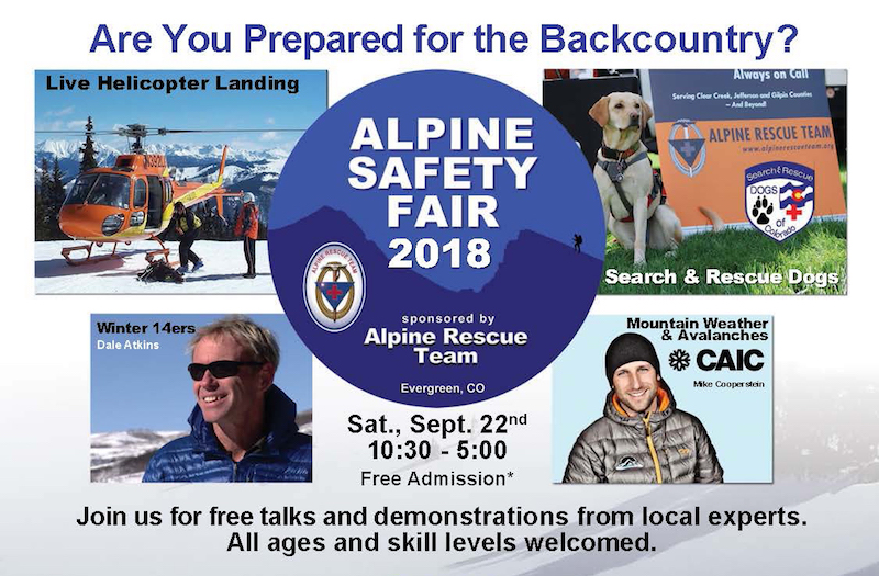 Alpine Rescue Team Safety Fair Poster 2018