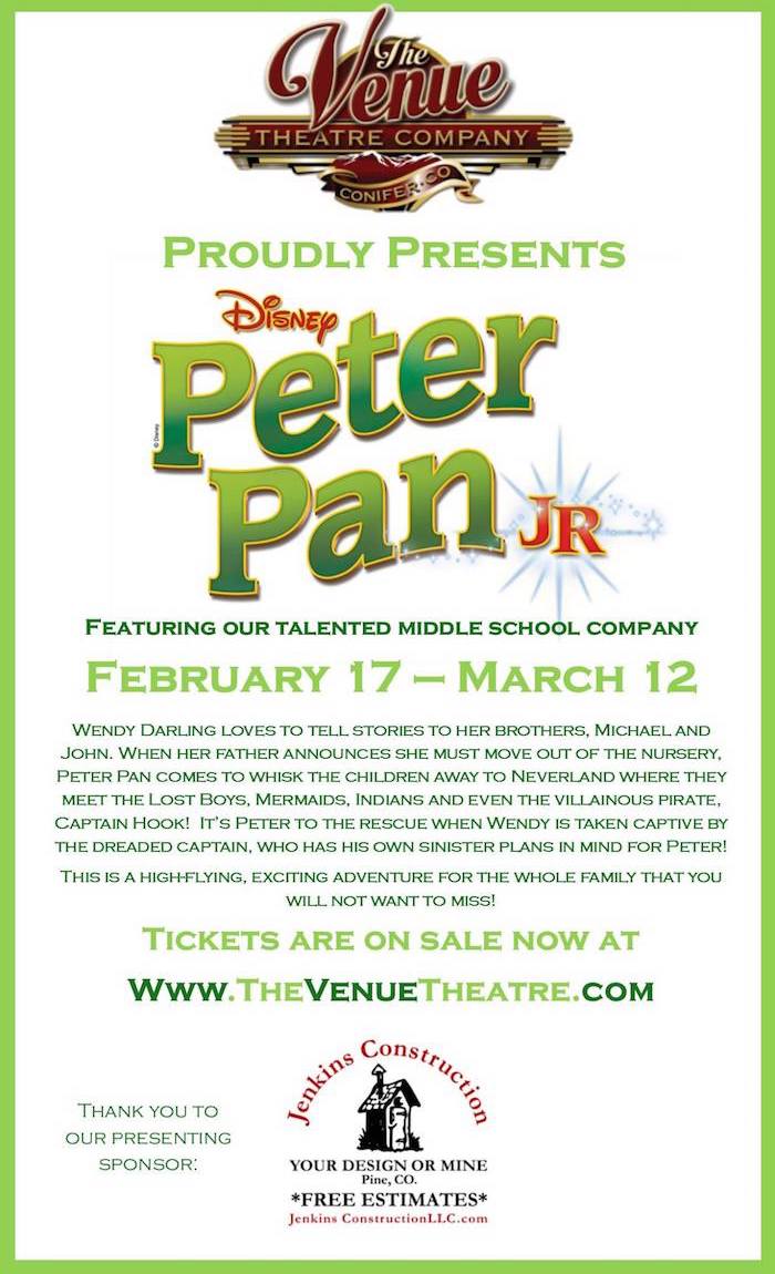 The Venue Theatre presents Peter Pan Jr 2017