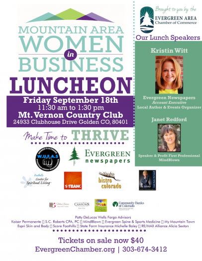evergreen chamber of commerce women in business luncheon colorado my mountain town