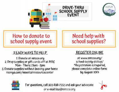 Drive-Thru School Supply Event at MRC
